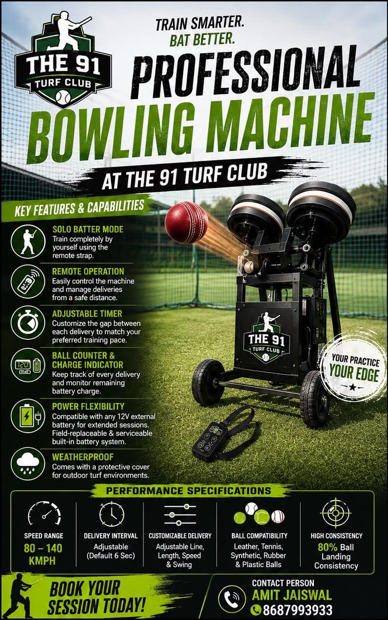 Professional bowling machine at The 91 Turf Club with key features